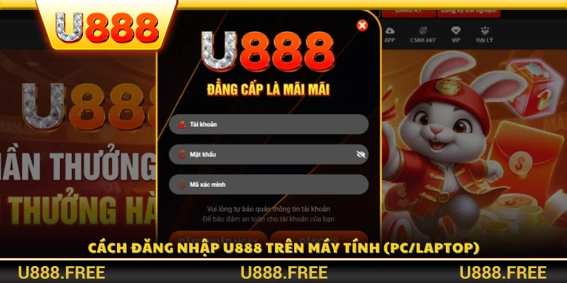 Hướng dẫn đăng nhập u888 bằng máy tính hoặc laptop
