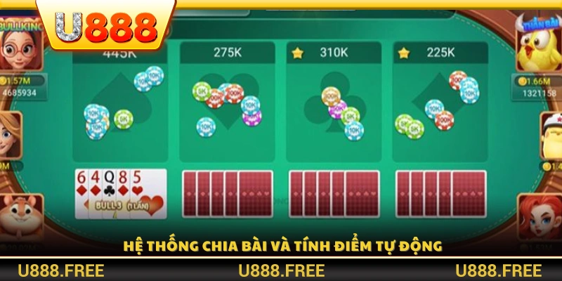 Nền tảng sẽ tự động chia bài và tính điểm