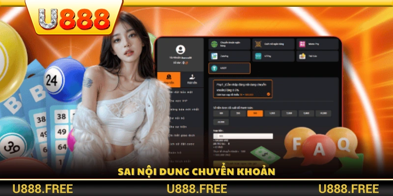 Nhập sai nội dung chuyển khoản