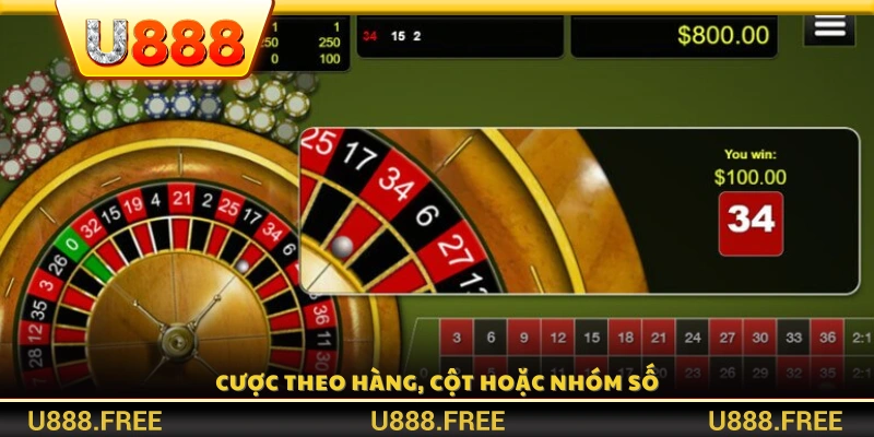 Cược theo hàng ngang, cột dọc hoặc nhóm số