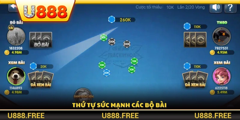 Bảng xếp hạng sức mạnh của các tổ hợp bài